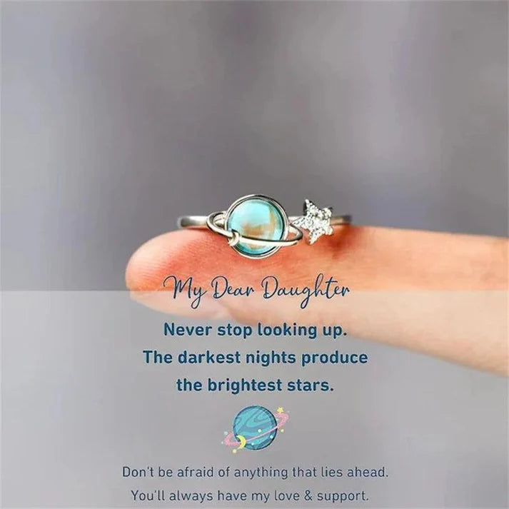 Star and Moon Ring For Daughter